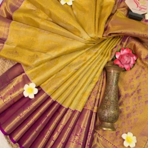 Kanjivaram (Kanchipuram) Silk Saree 💛💜✨
